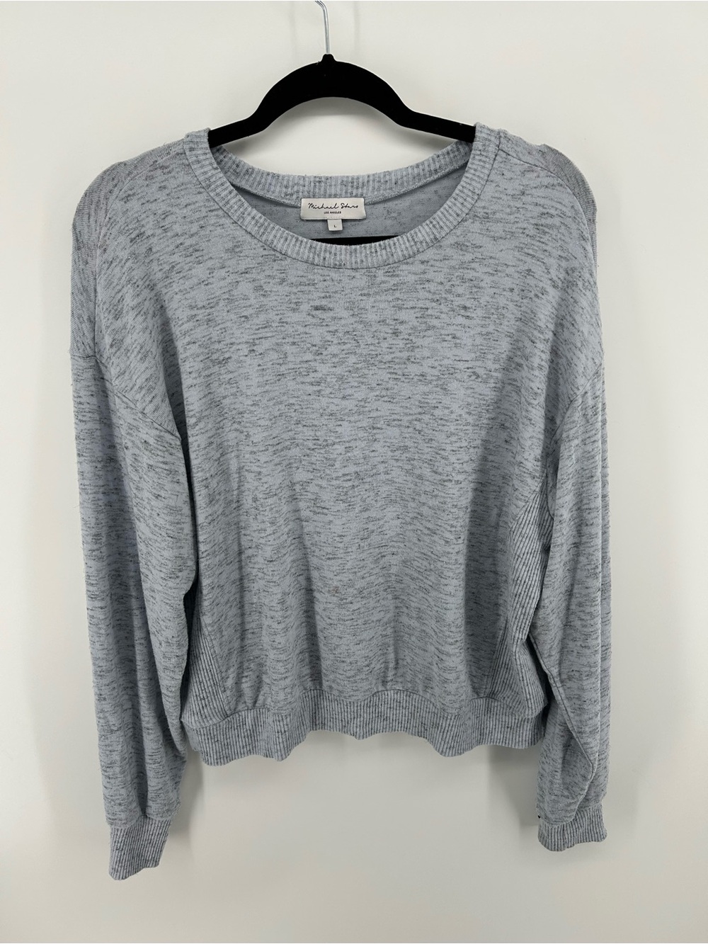 Michael Stars Light Heather Gray Scoop Neck Sweater